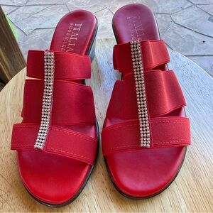 Italian Shoemakers Sadey wedge sandals in red  Sz 7.5